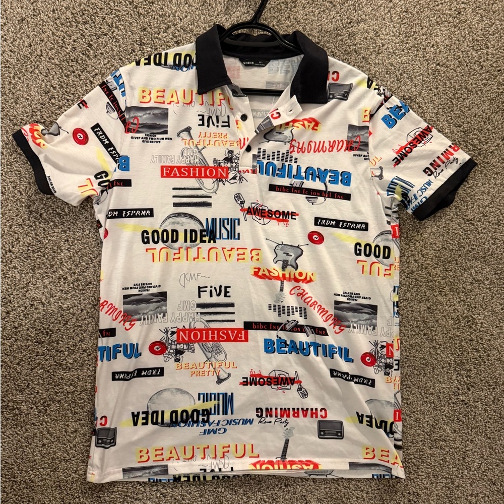 Men's Graphic Polo Shirt - Multicolor